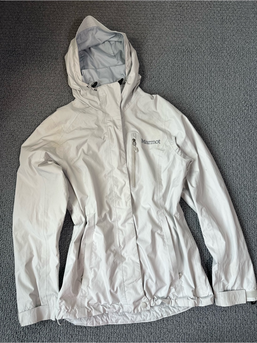 Marmot Women's White Hooded Waterproof Jacket Size XS